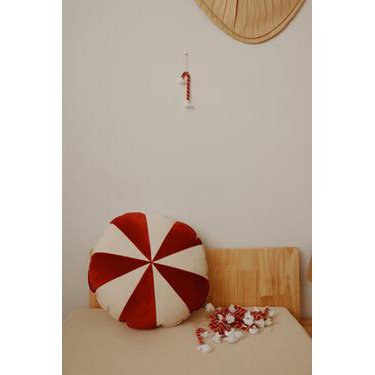 “Red Candy” patchwork kerstkussen, cadeau-idee voor de feestdagen