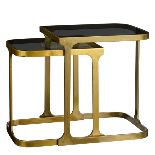 Kevin Side table - Set of 2 - L48 x W37 x H52 cm - Metal - Gold