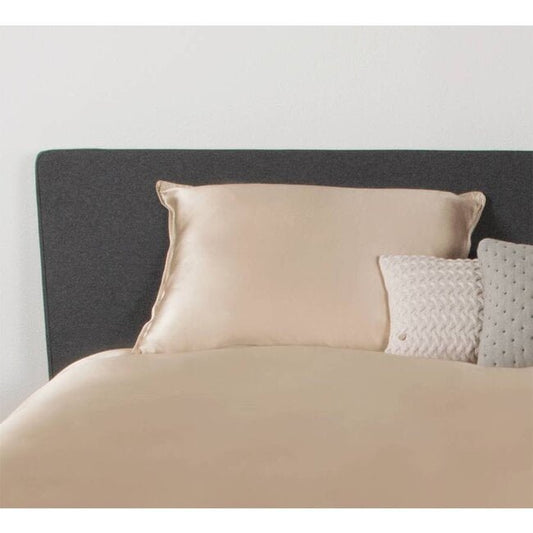 Voordeelset 2x 100% Zijden kussensloop Donker Champagne Hotelsluiting - 19MM