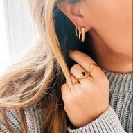 EA562: RVS creool ovaal 21mm "basic" - goud