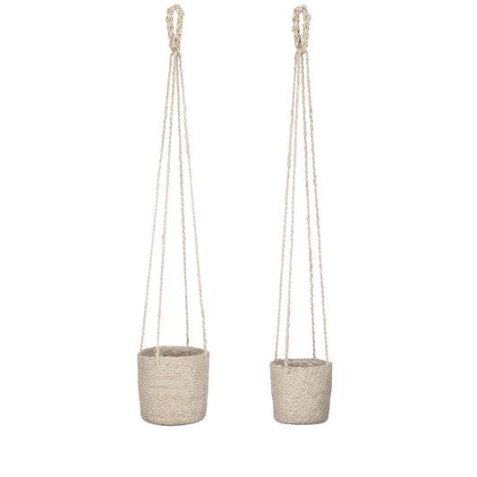 Atlantic Plantenmand - Set van 2 - H16 x Ø16 cm - Crème