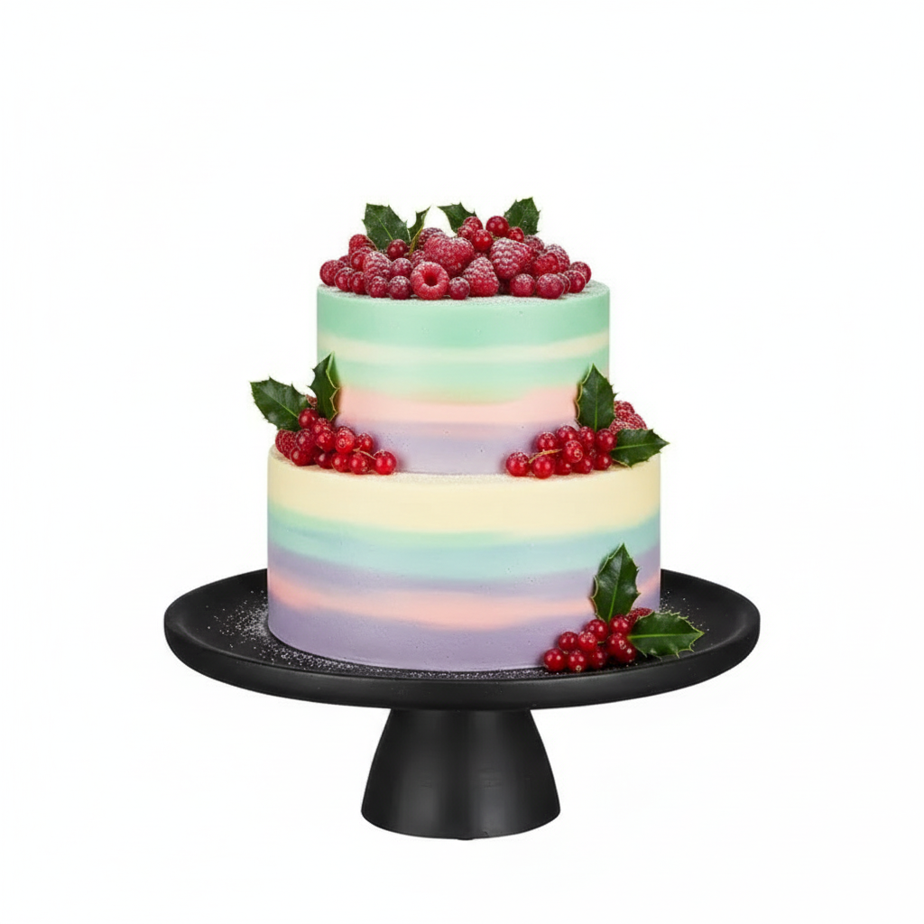 Tallo Taartplateau - H10 x Ø30 cm - 100% FSC Mangohout - Zwart