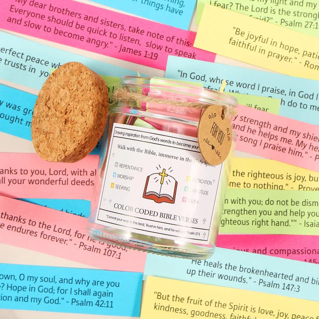 Bijbelversen Kaarten Pot – Kleurrijke Bijbelvers Pot – Handgemaakte Schrift- en Gebeds Pot – Zegen Pot – Kerstsfeer en Affection Vers Pot – Geschenken