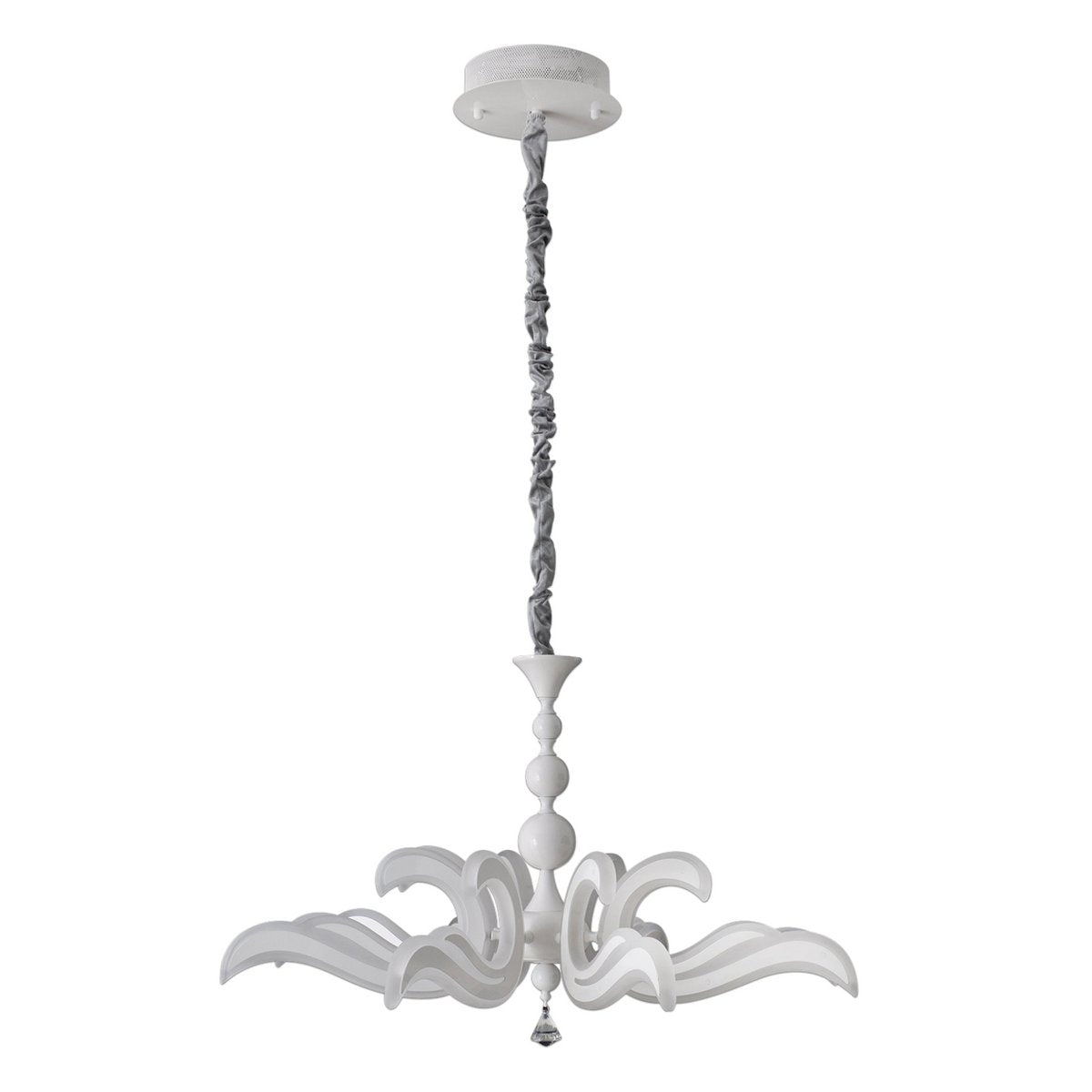 Led Crown "Ludwig" wit Ø 66 cm, met stevig geïnstalleerde LED's, metaal in wit