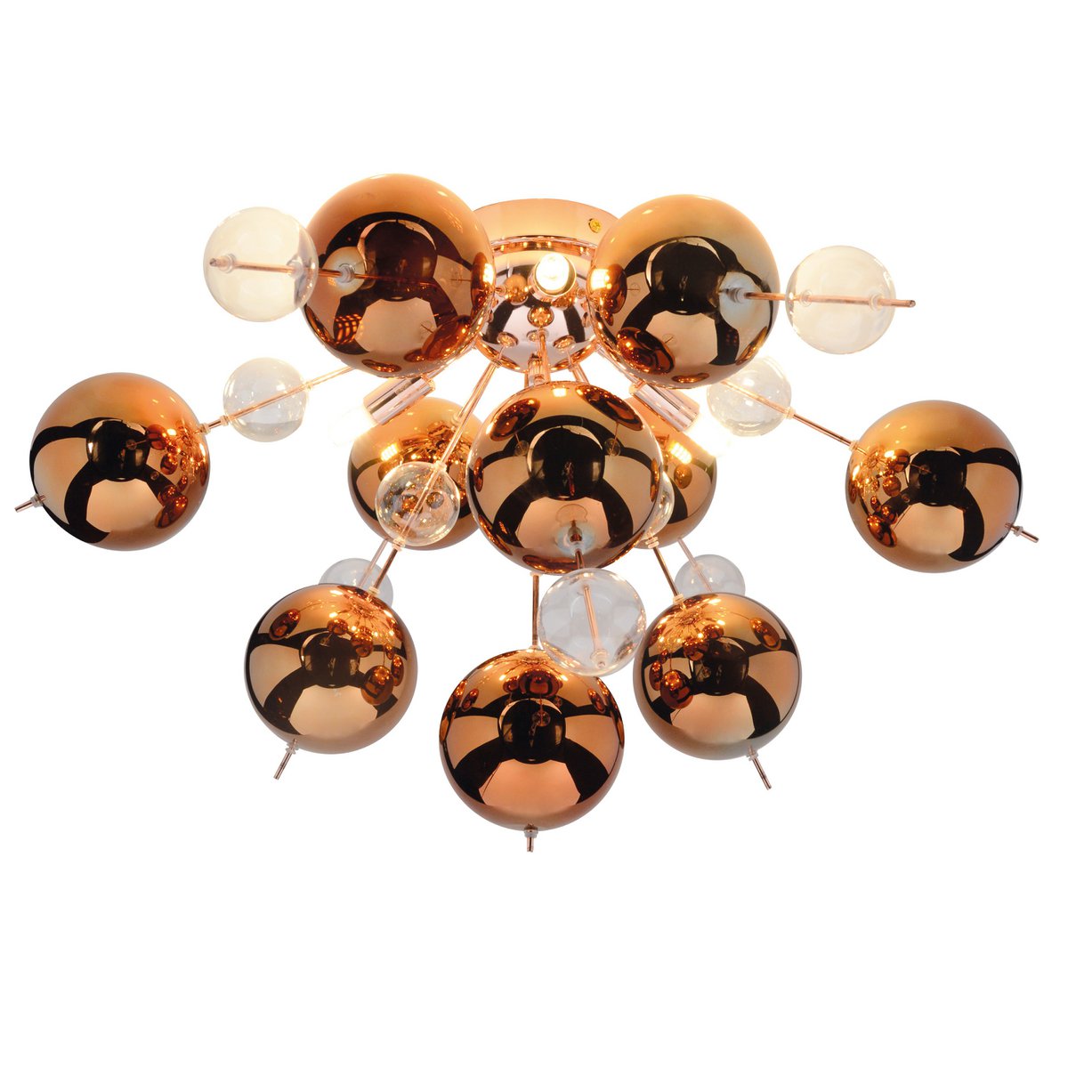 Plafondlicht "explosie" metaal en glas, G9 -versies, plafondlamp voor eetkamer, woonkamer, gang of kantoor, Ø57 cm