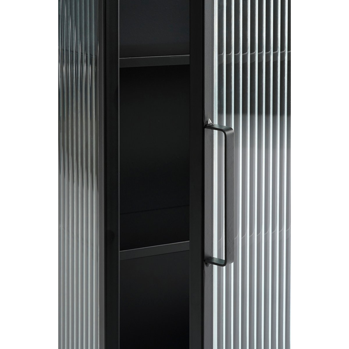 Clifton Wandkast - L38 x B15 x H74 cm - Metaal - Zwart