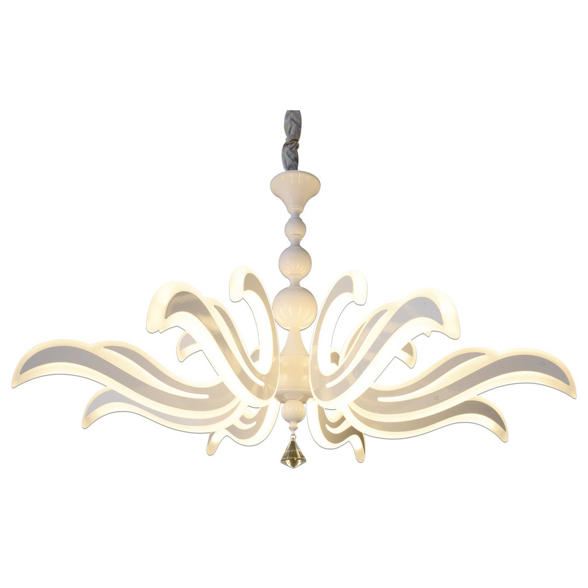 Led Crown "Ludwig" wit Ø 66 cm, met stevig geïnstalleerde LED's, metaal in wit