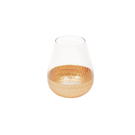 HV Vase S - Clear/Gold - 12.5x12.5x20.5cm