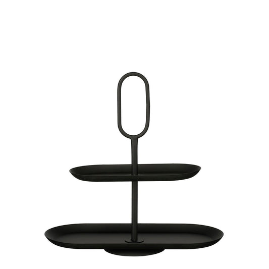 Rama Etagere 2 Laags - L38 x B17 x H37 cm - Metaal - Zwart