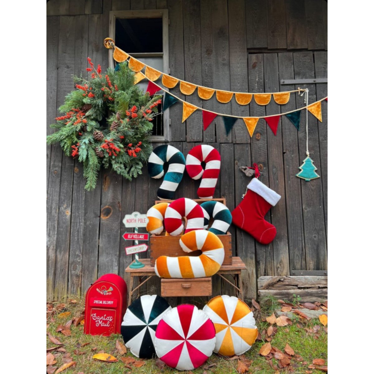 Patchworkkussen 'Gouden Lollipop'