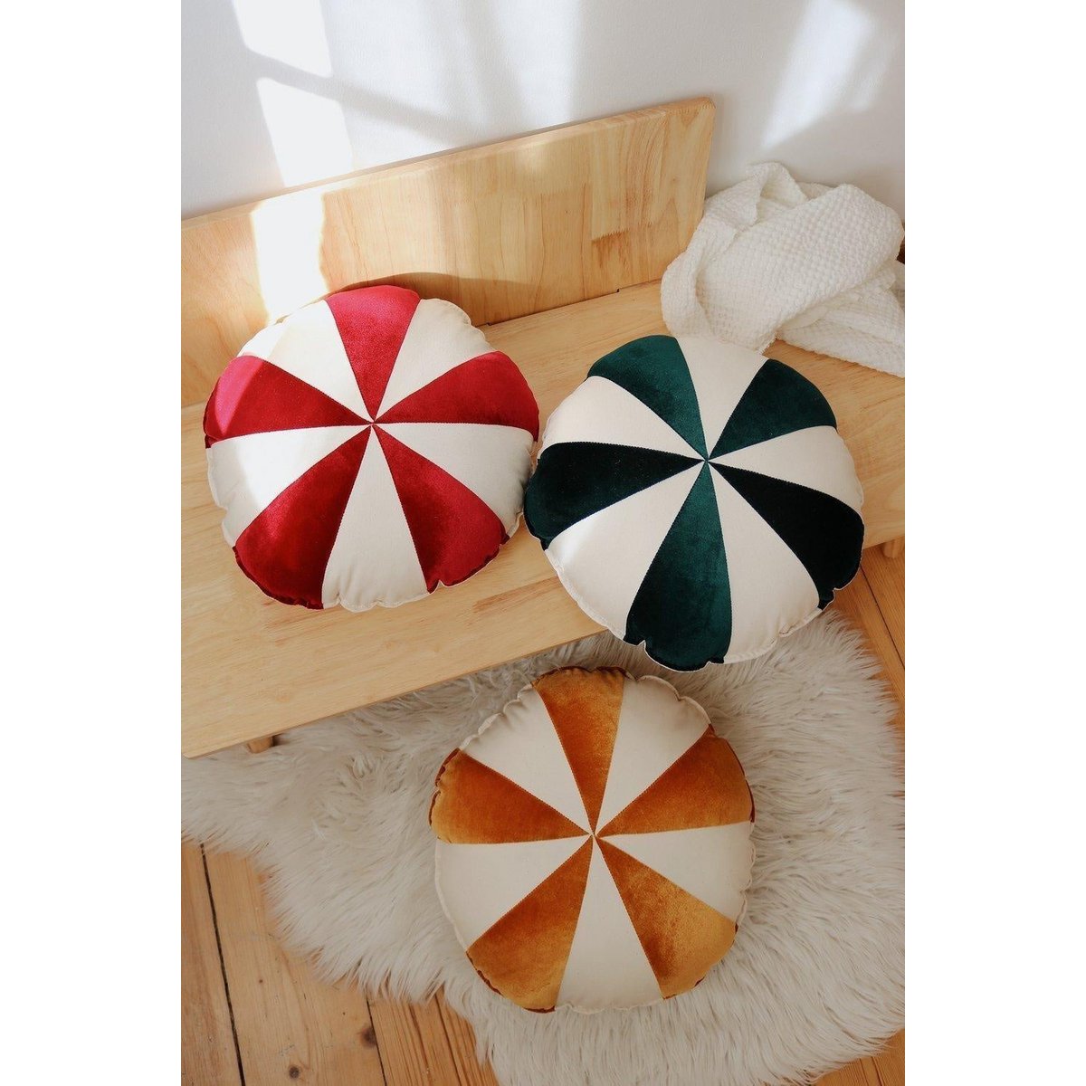 “Red Candy” patchwork kerstkussen, cadeau-idee voor de feestdagen