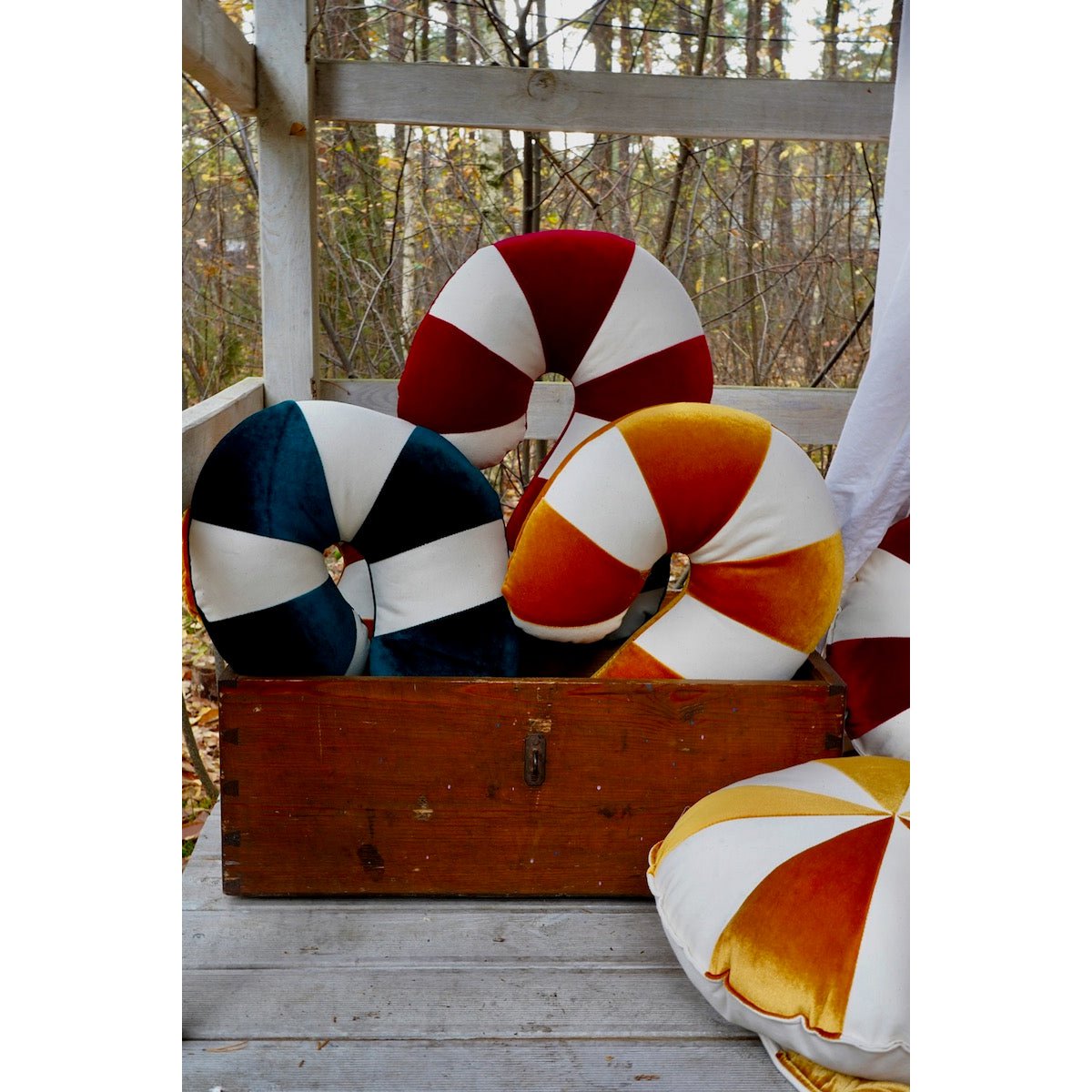 Patchworkkussen 'Gouden Lollipop'