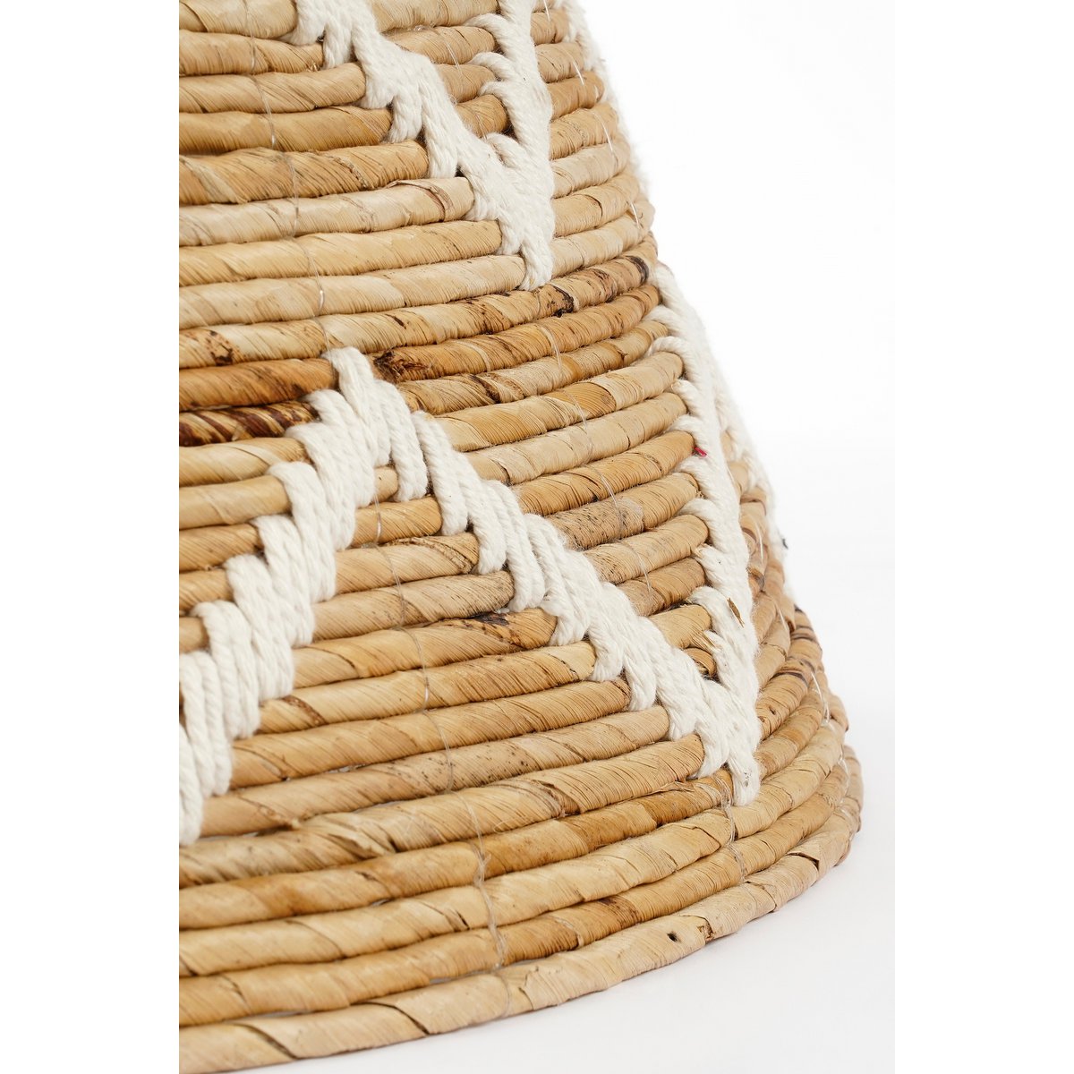 Kerstboomrok - H25 x Ø50 cm - Bananenblad - Bruin, Wit