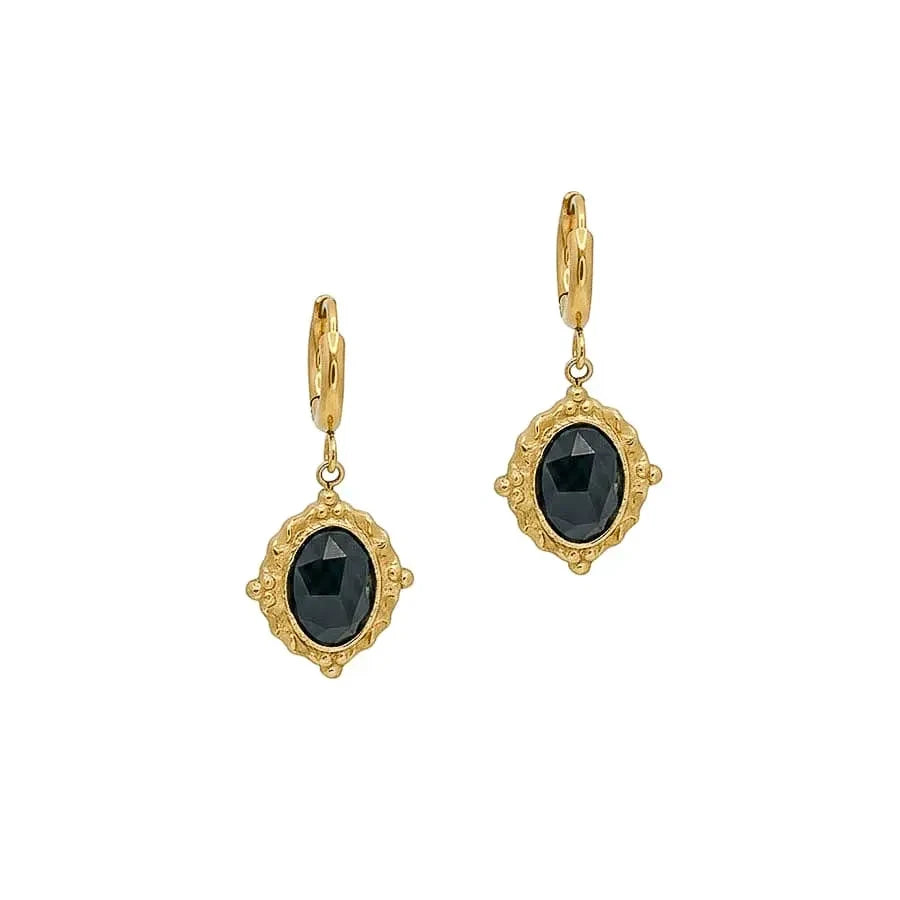 LOUIZ Oorbellen met Black Onyx