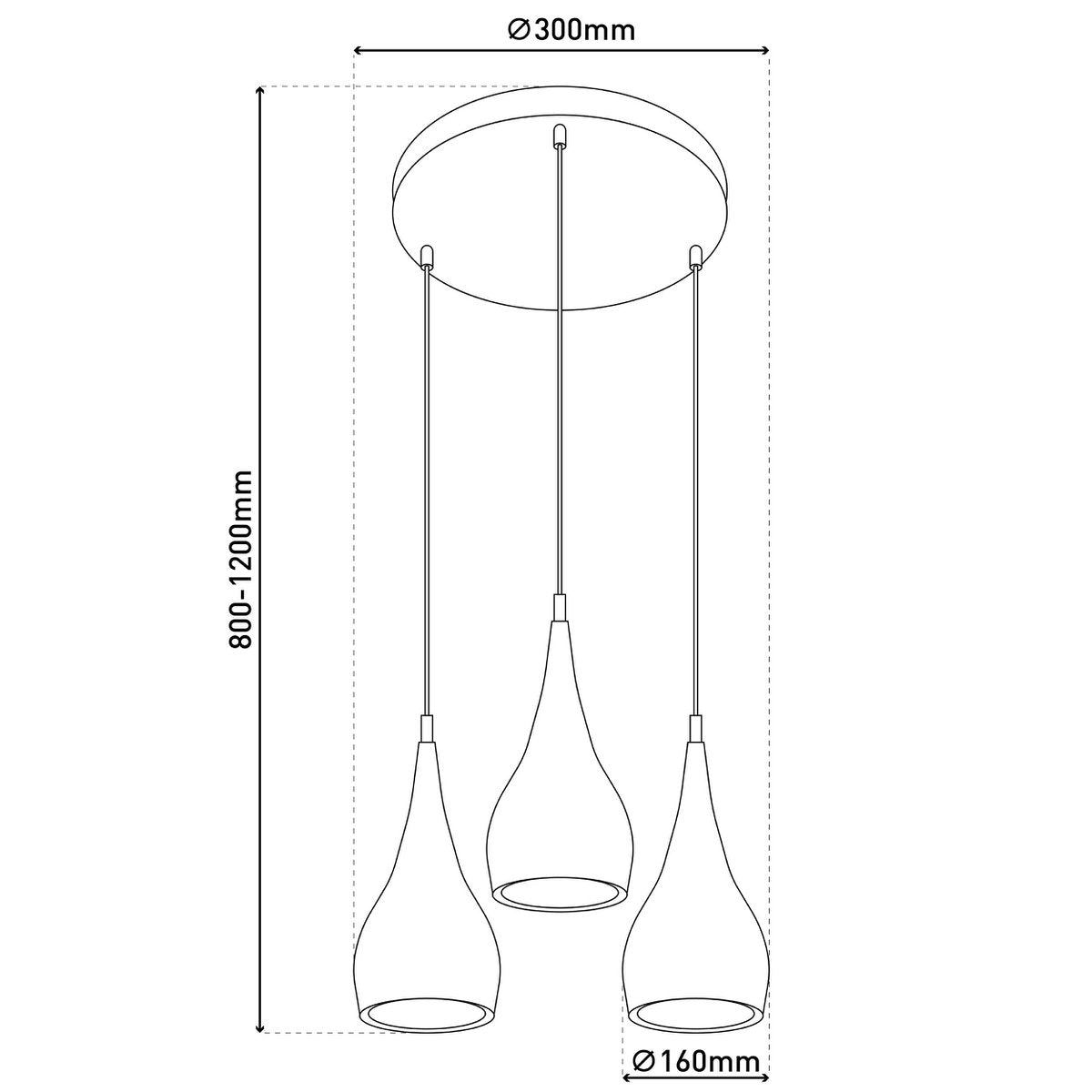 3-be hanger licht "stijl", retro klassieke hanglamp gemaakt van chroom-glanzend metaal met E27-frames, paraplu Ø16 cm, totaal Ø30 cm, ideaal voor eetkamer, woonkamer en keuken.