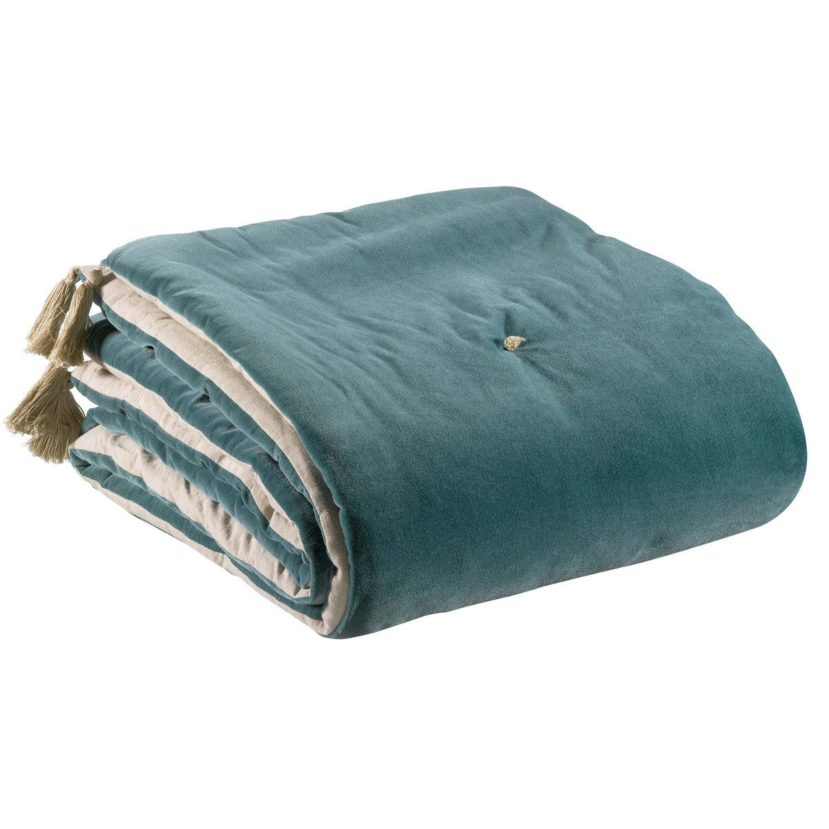 Eiderdons pompons Elise Verdigris 80 x 180