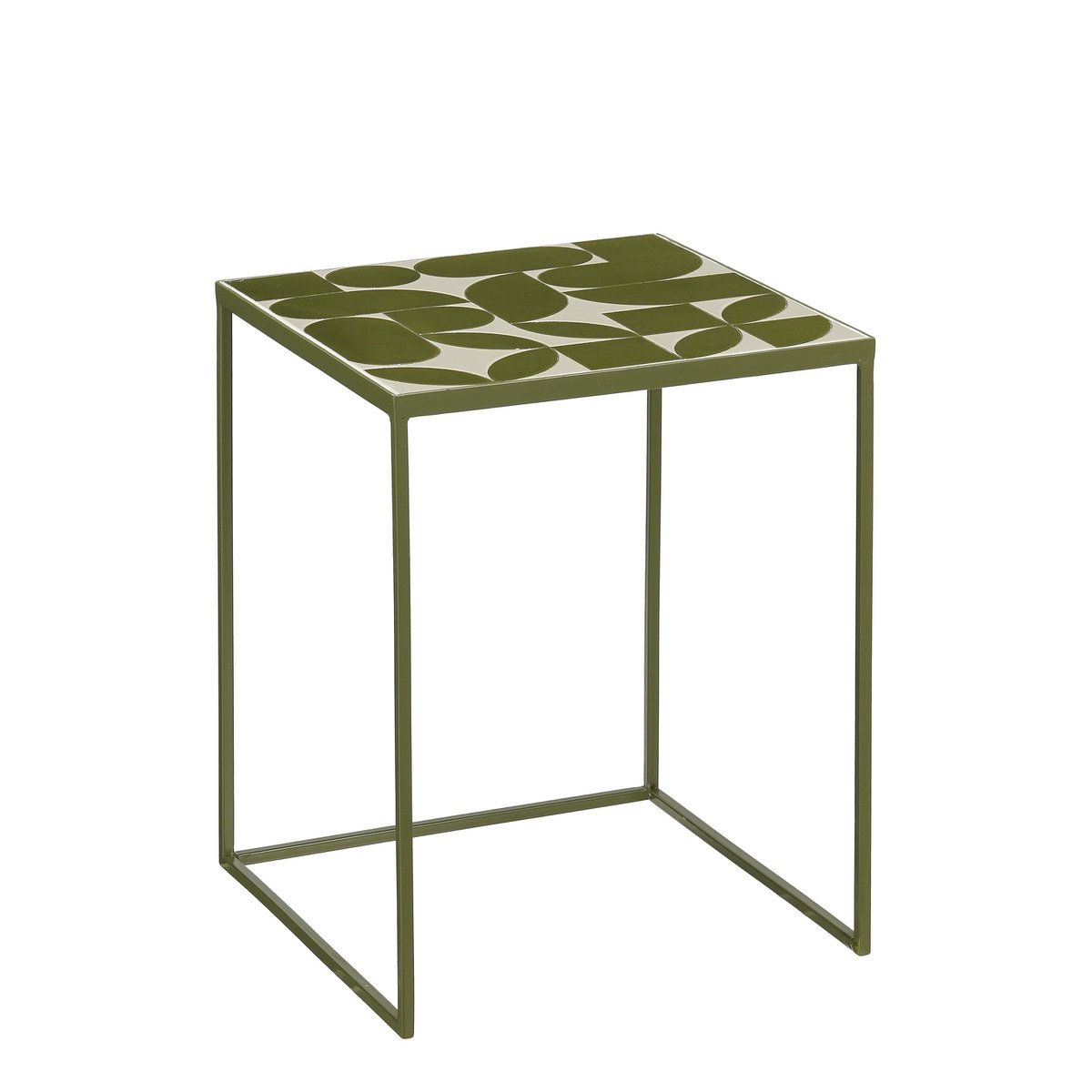 Bologna Bijzettafel Buiten - Set van 2 - L38 x B38 x H48 cm - Metaal - Groen