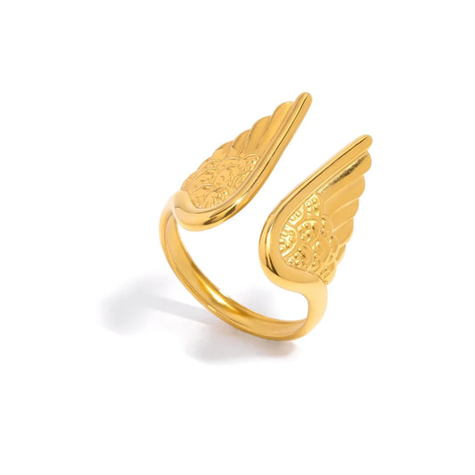 LOUIZ Ring met engelen vleugels