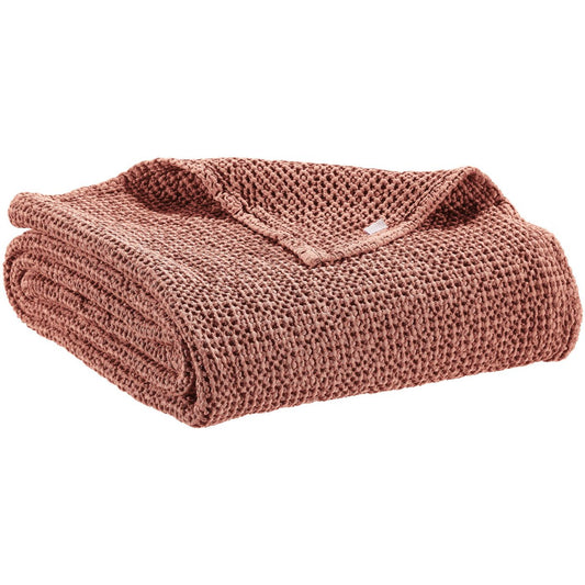 Gerecyclede plaid Maia Terracotta 140 x 200