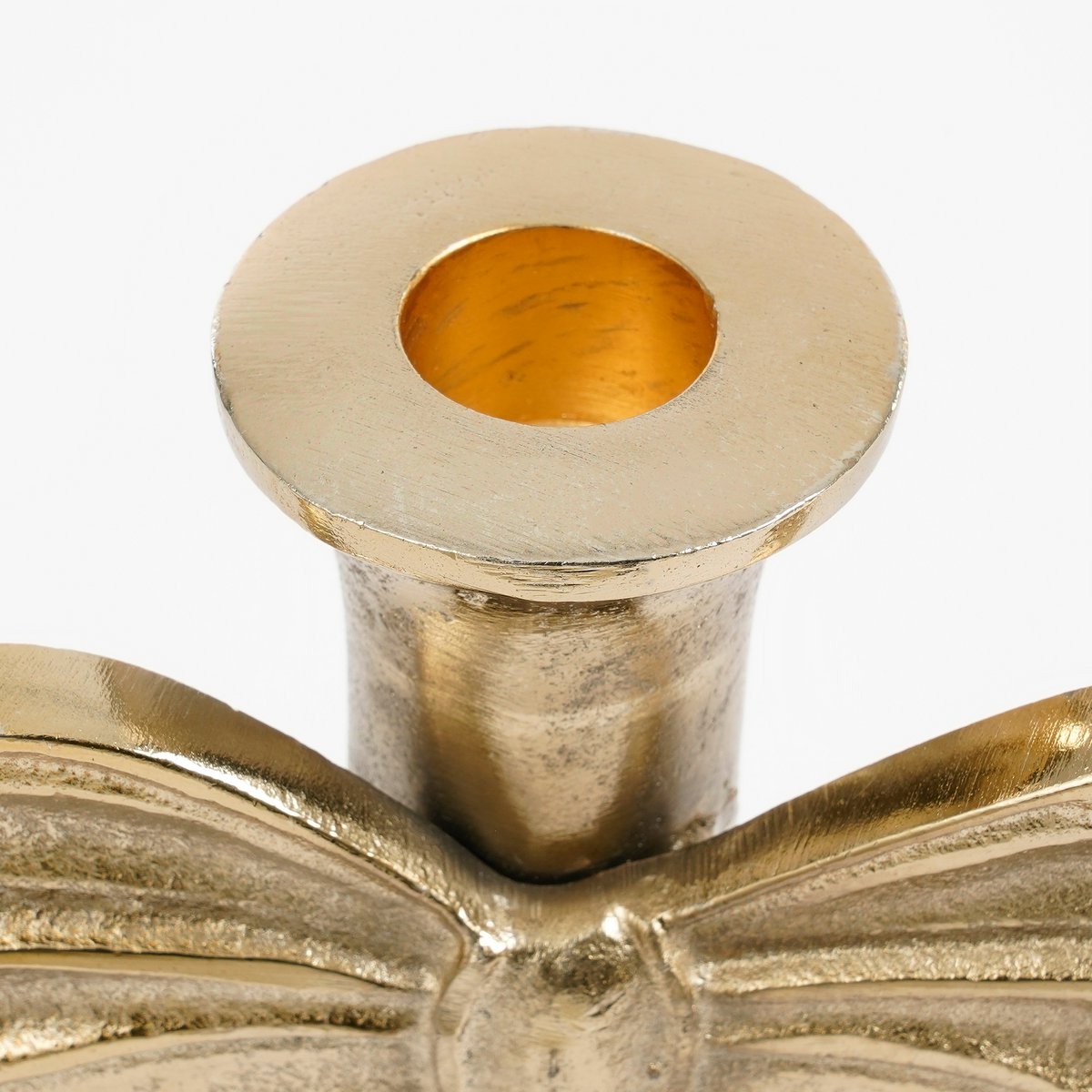 Kandelaar met Strik - L11 x B8 x H20 cm - Aluminium - Goud