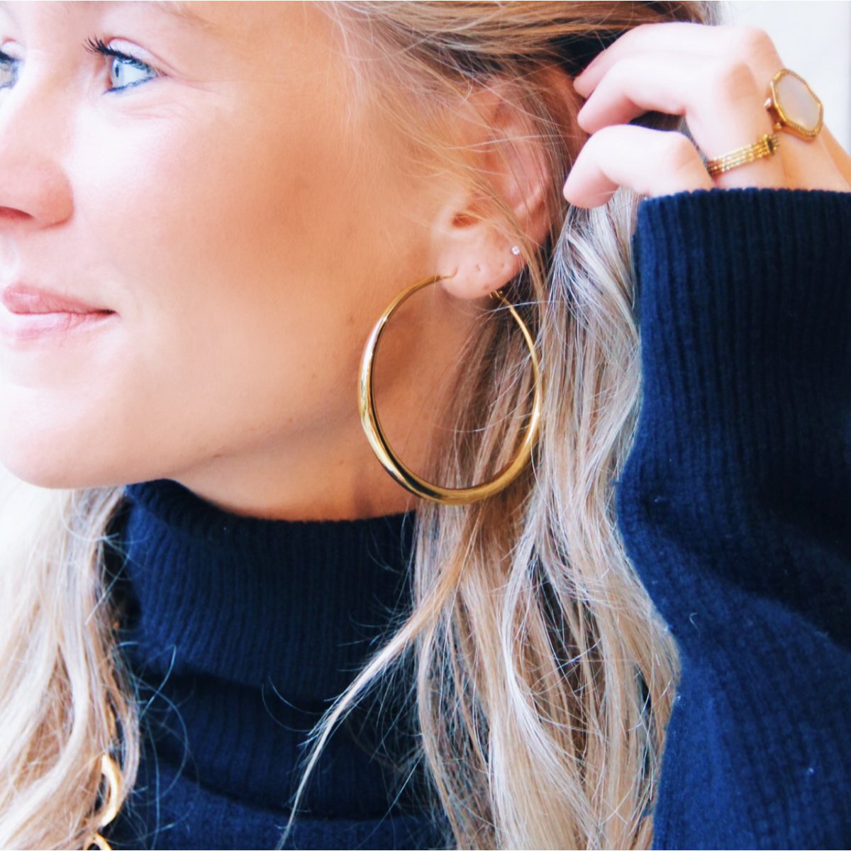 Stoere oorbellen '60mm'