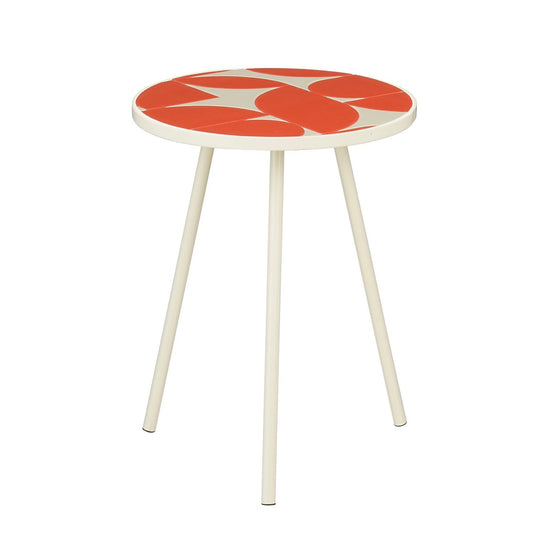 Bologna Bijzettafel Buiten - H51 x Ø39 cm - Metaal - Rood