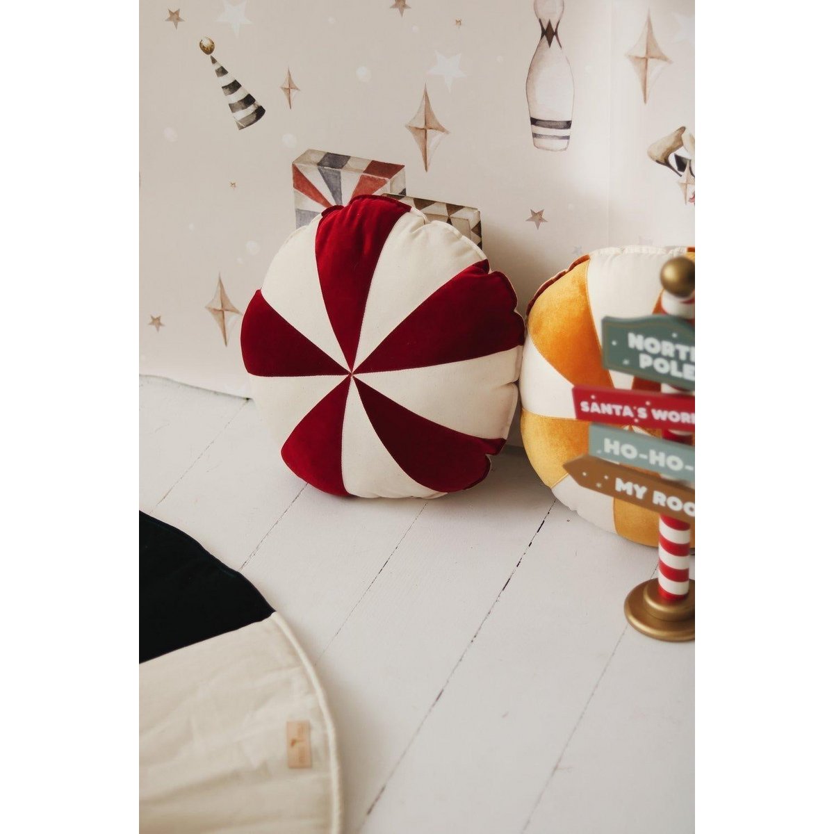 “Red Candy” patchwork kerstkussen, cadeau-idee voor de feestdagen