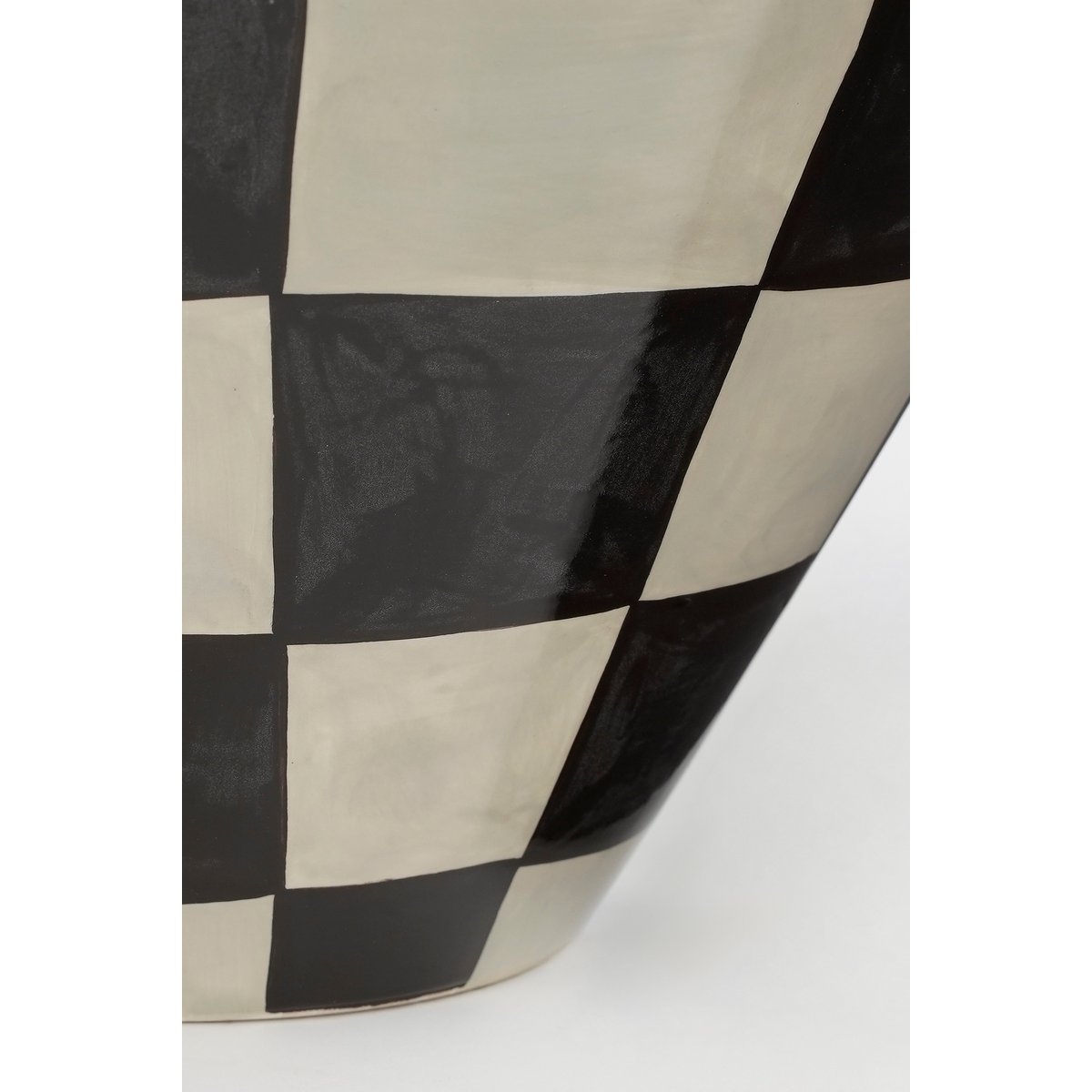 Stratt Bloempot - H21 x Ø27 cm - Keramiek - Zwart, Wit