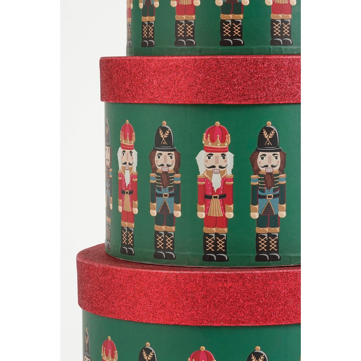 Opbergdoos Notenkraker - Set van 3 - H14 x Ø21 cm - FSC Mix - Papier - Groen