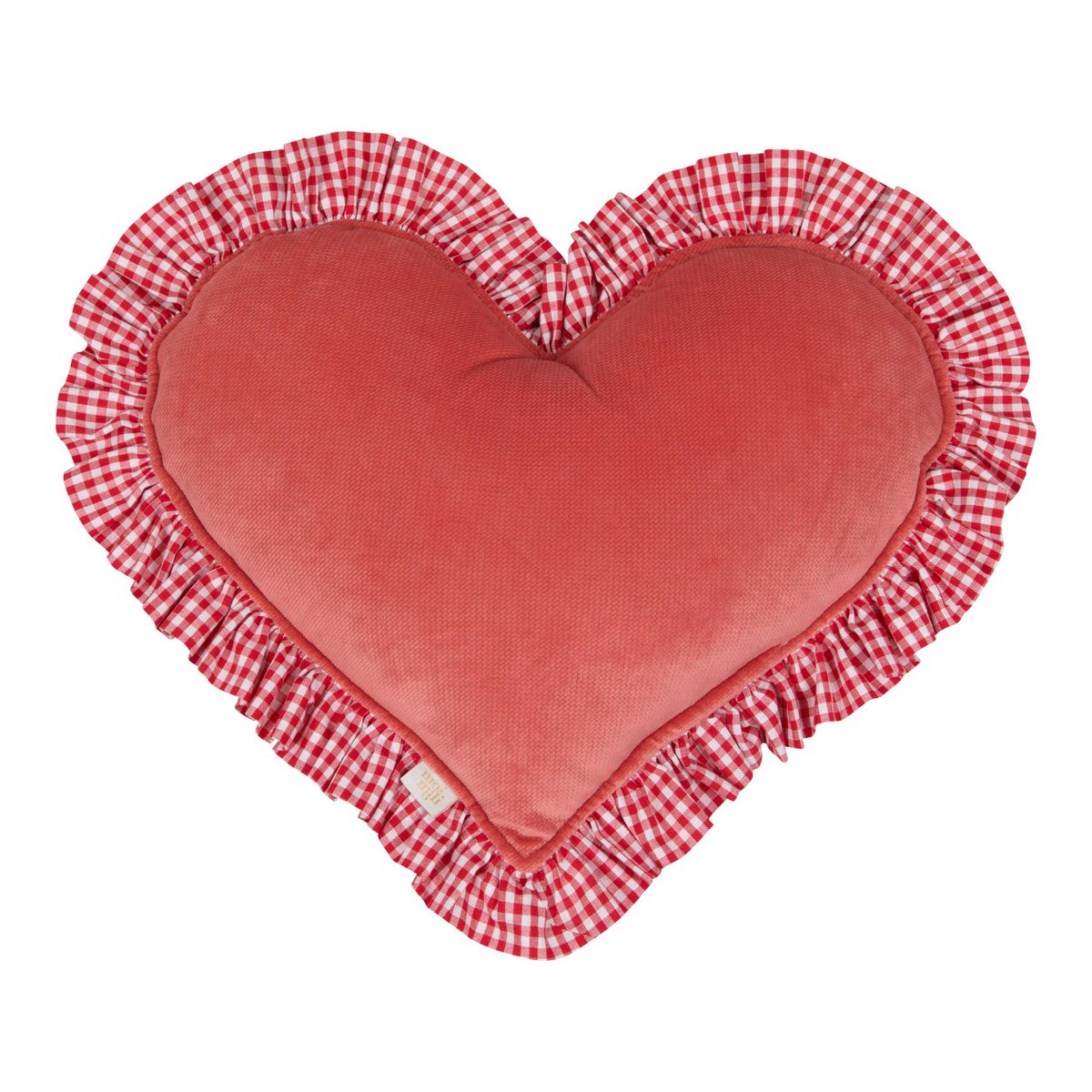Hartkussen "Coral interior" Vakantierood cadeau in hartvorm, romantisch kamerdecor, stijlvol beddengoed, cadeau voor haar, rustiek kerstdecor