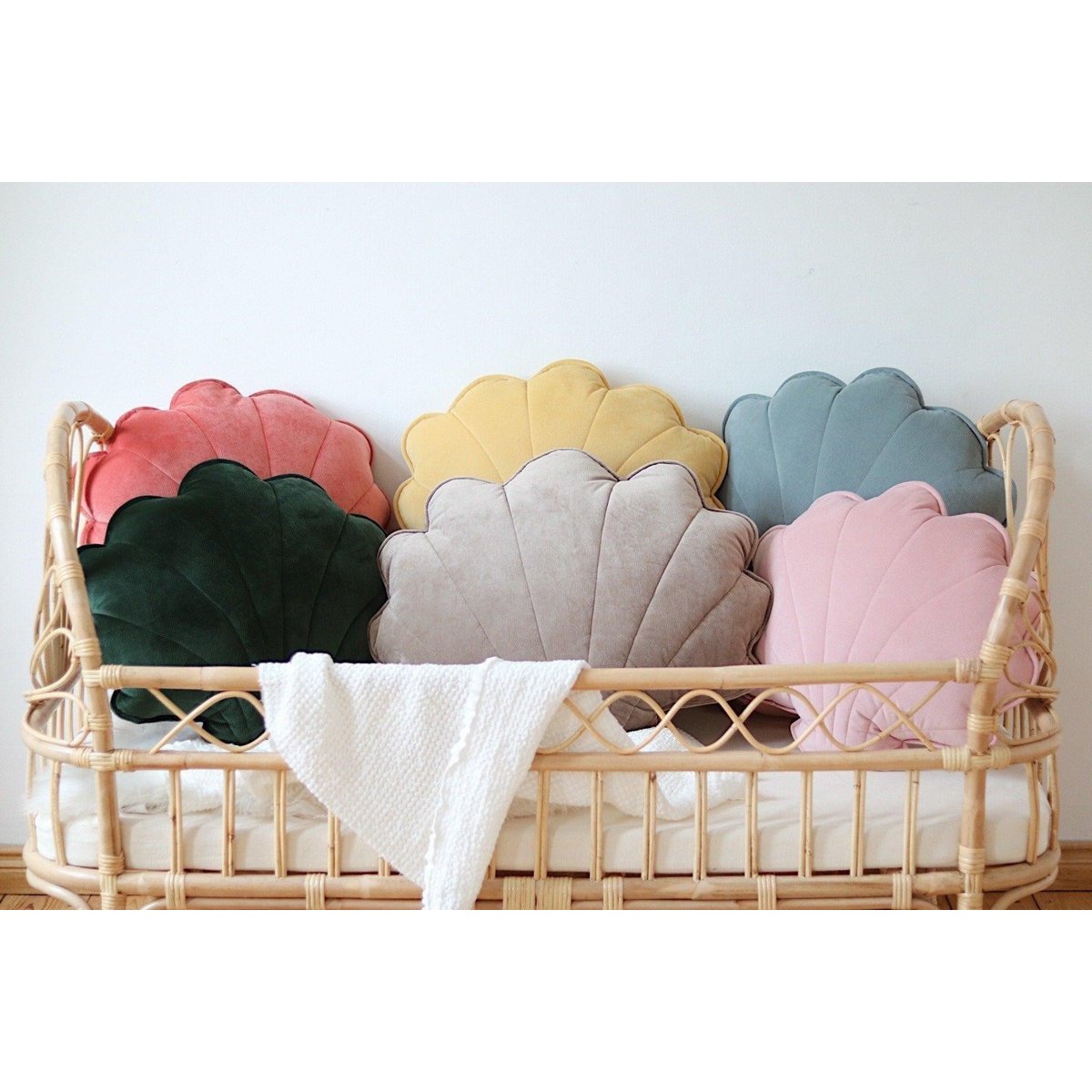 'Smaragd' fluwelen schelpkussen