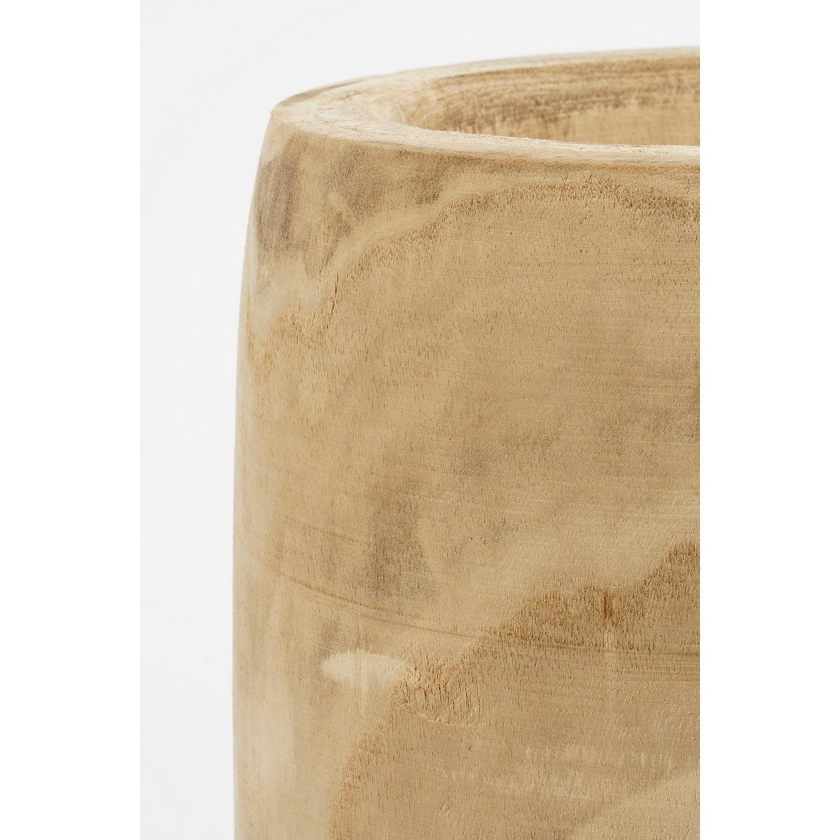 Pia Bloempot - H31 x Ø31 cm - Paulowniahout - Lichtbruin