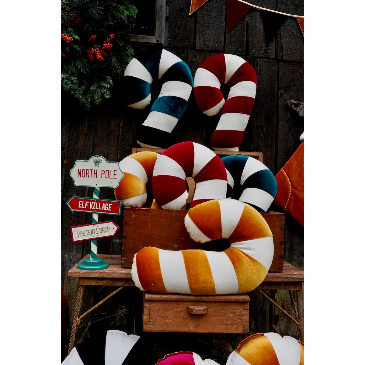 Patchworkkussen 'Groene Lollipop'