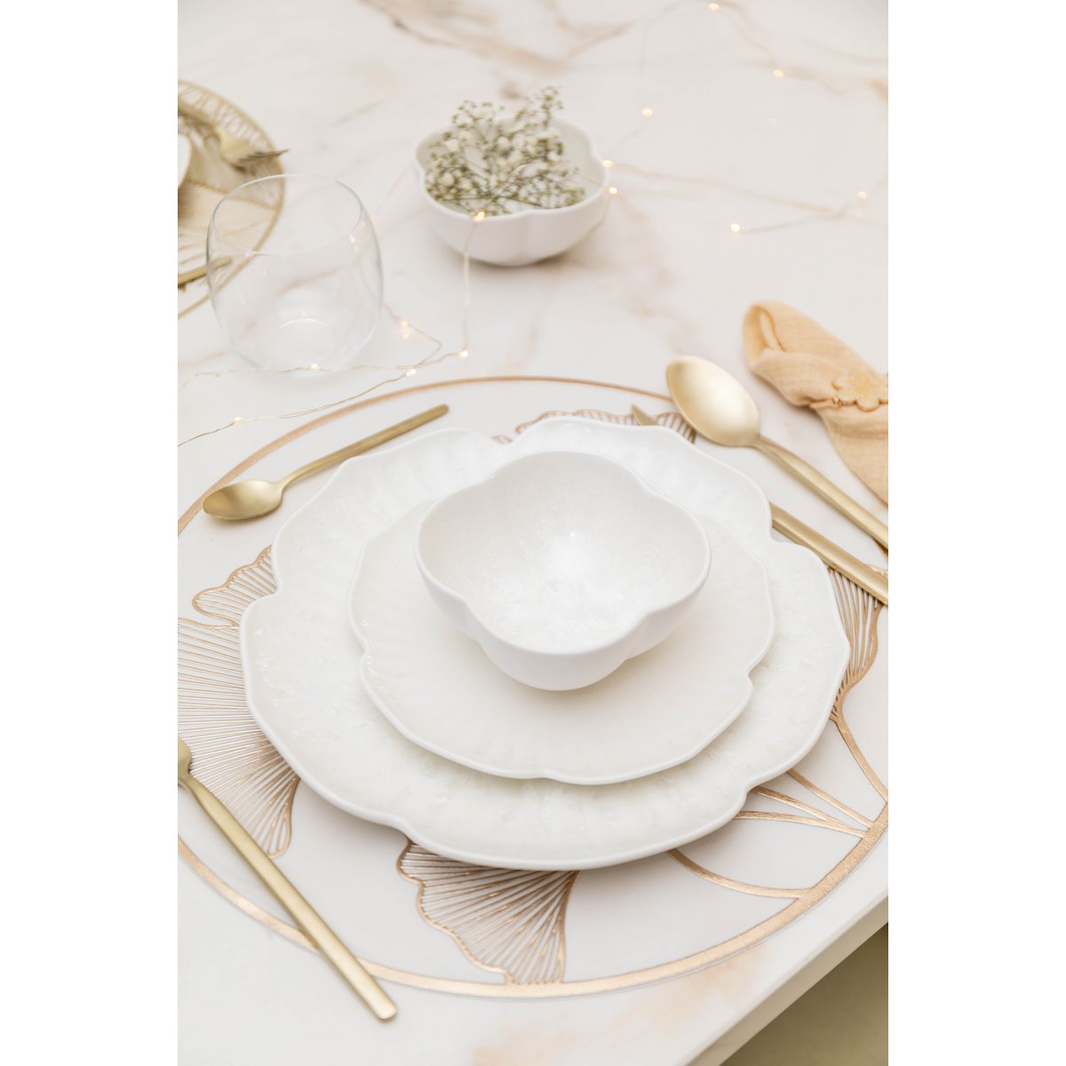 Floral White Porselein Dessert Plate 18,5 cm