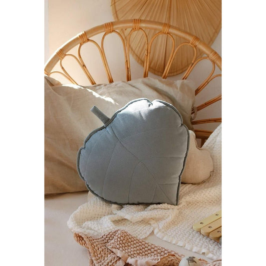 Fluwelen bladkussen ‘Grijs Mint’