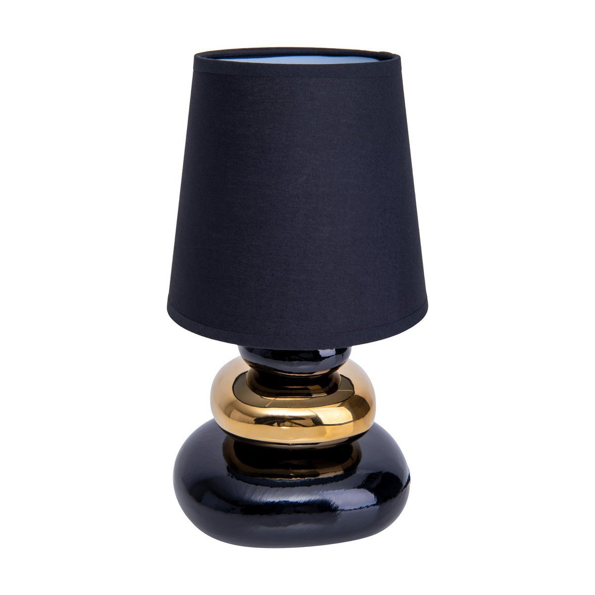 Keramische tafellamp "stoney", tafellamp gemaakt van keramiek en textiel in zwart, goud, met E14 -versie, tafellamp voor eetkamer, woonkamer, gang of kantoor, of als een bedlamp, 31 cm hoog