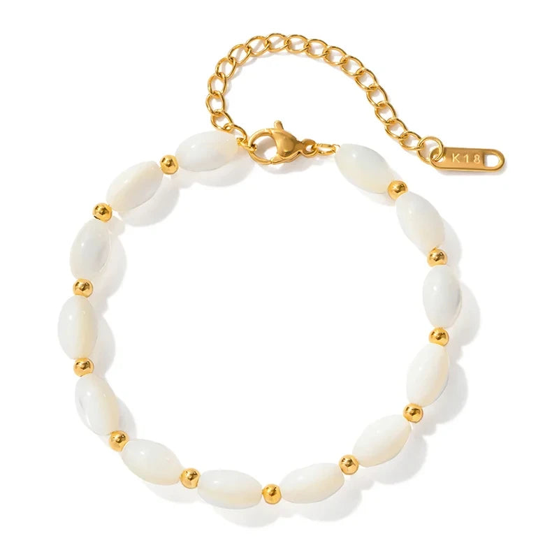 LOUIZ Armband met schelpen parels