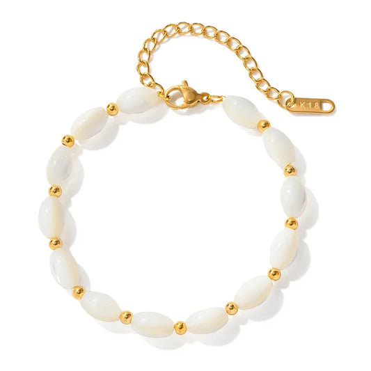 LOUIZ Armband met schelpen parels