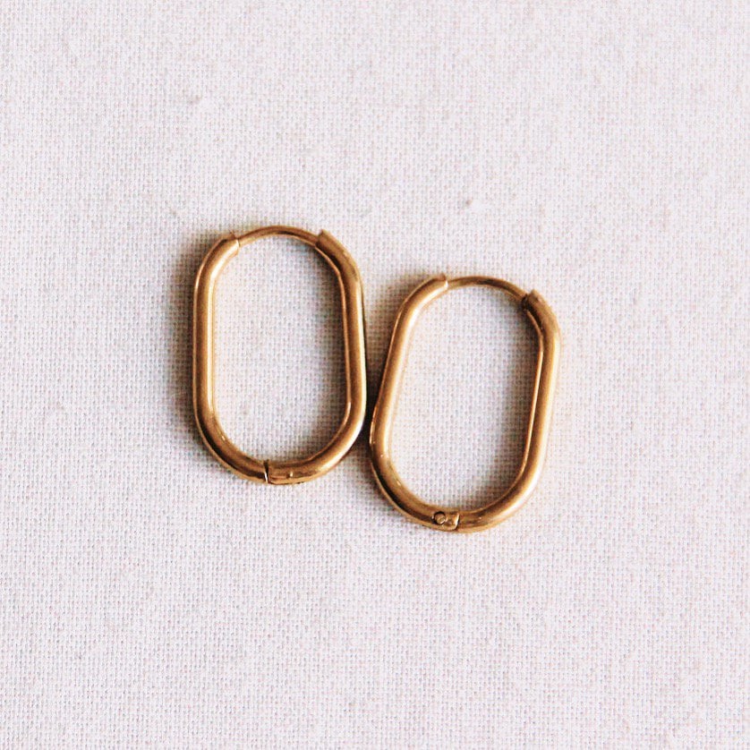 EA562: RVS creool ovaal 21mm "basic" - goud