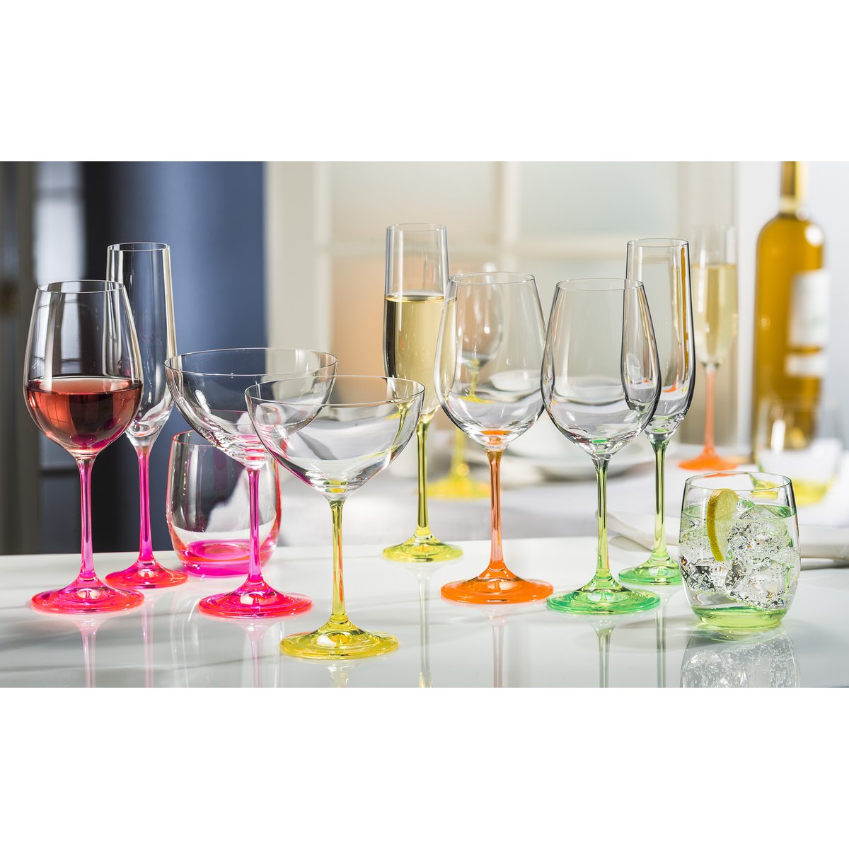 NEON COCKTAIL GLAZEN 340 ML - SET VAN 4
