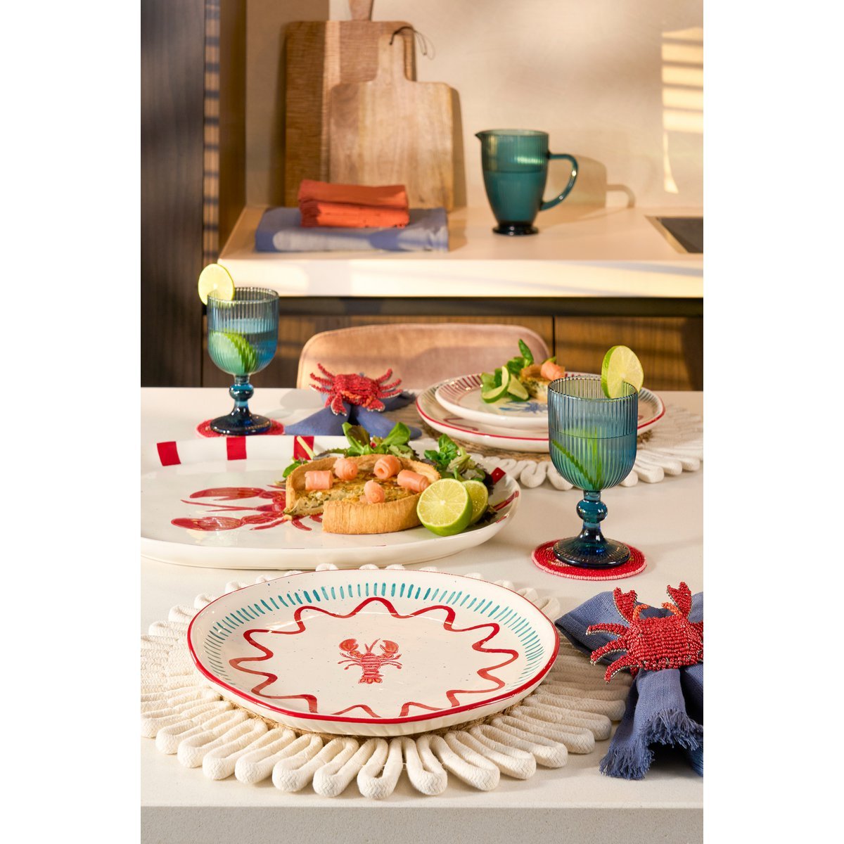 Ariane Dinerbord - Set van 4 - Ø27 cm - Steengoed - Rood