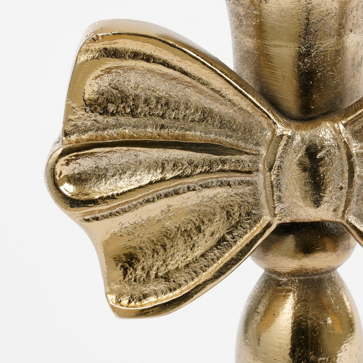 Kandelaar met Strik - L11 x B8 x H20 cm - Aluminium - Goud