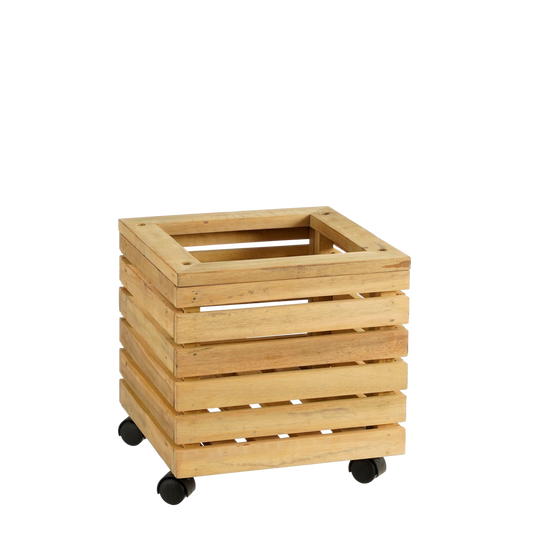 Glenwood Planter Square on Wheels for Outdoor - L35 x W35 x H35 cm - Acacia wood - Brown