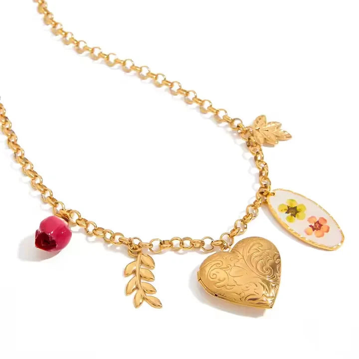 LOUIZ Bedelketting Love and Flowers