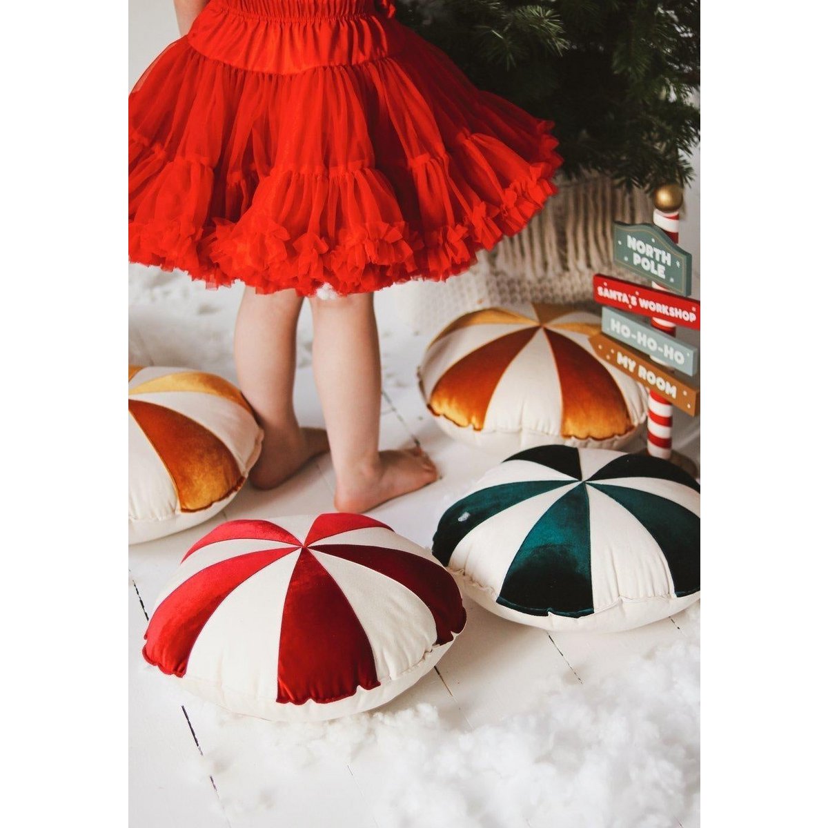 “Red Candy” patchwork kerstkussen, cadeau-idee voor de feestdagen
