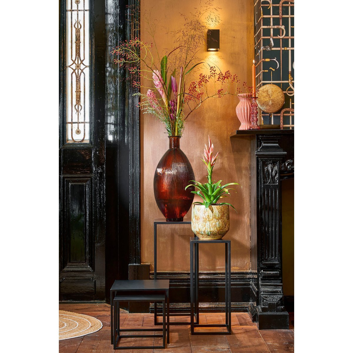 Firenza Bottle Vase - H59 x Ø29 cm - Recycled Glass - Dark Brown