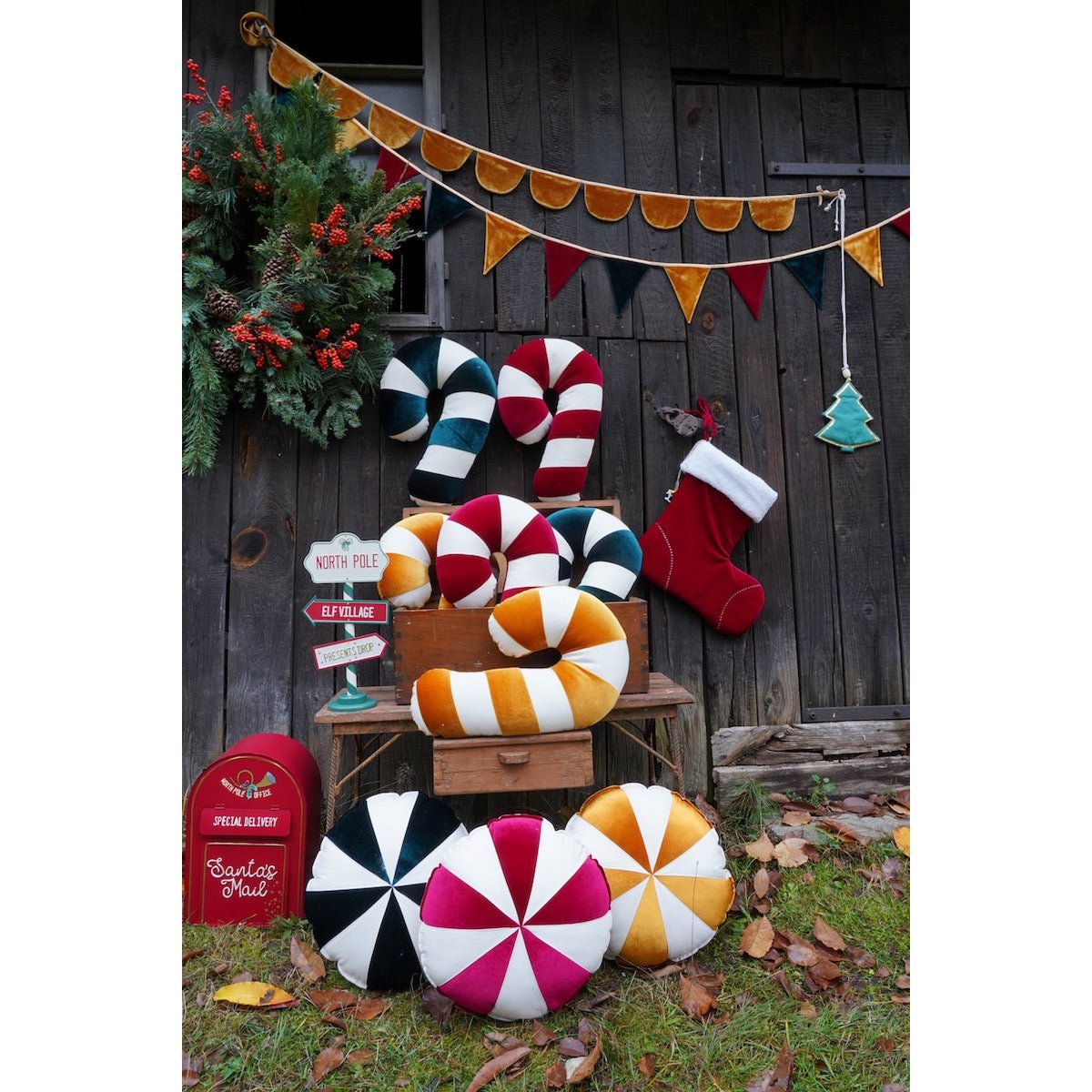Patchworkkussen 'Gouden Lollipop'